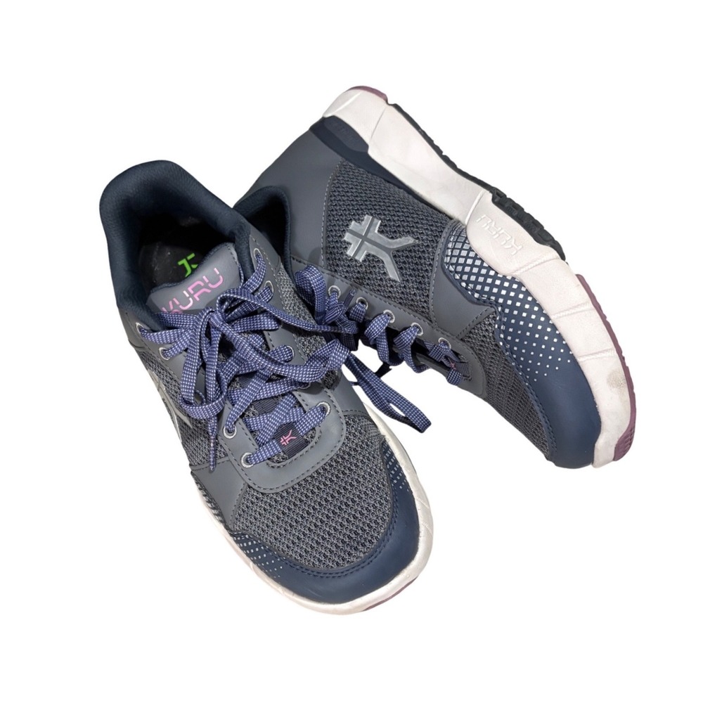 Kuru Quantum Walking Shoes Womens 11 Wide Grey Navy Pink Orthopedic EUC